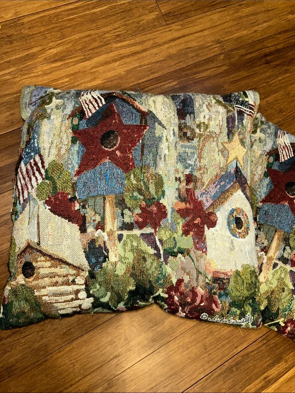 Decorative Birdhouse Accent Pillow - Multicolor